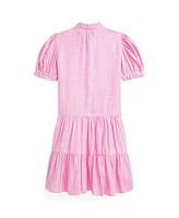 Polo Ralph Lauren Big Girls Striped Tiered Linen-Cotton Dress