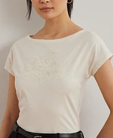 Lauren Ralph Lauren Women's Embroidered Jersey Tee