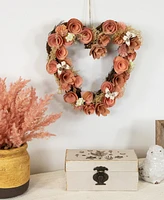 Northlight 10" Wooden Heart Spring Wreath with Butterflies