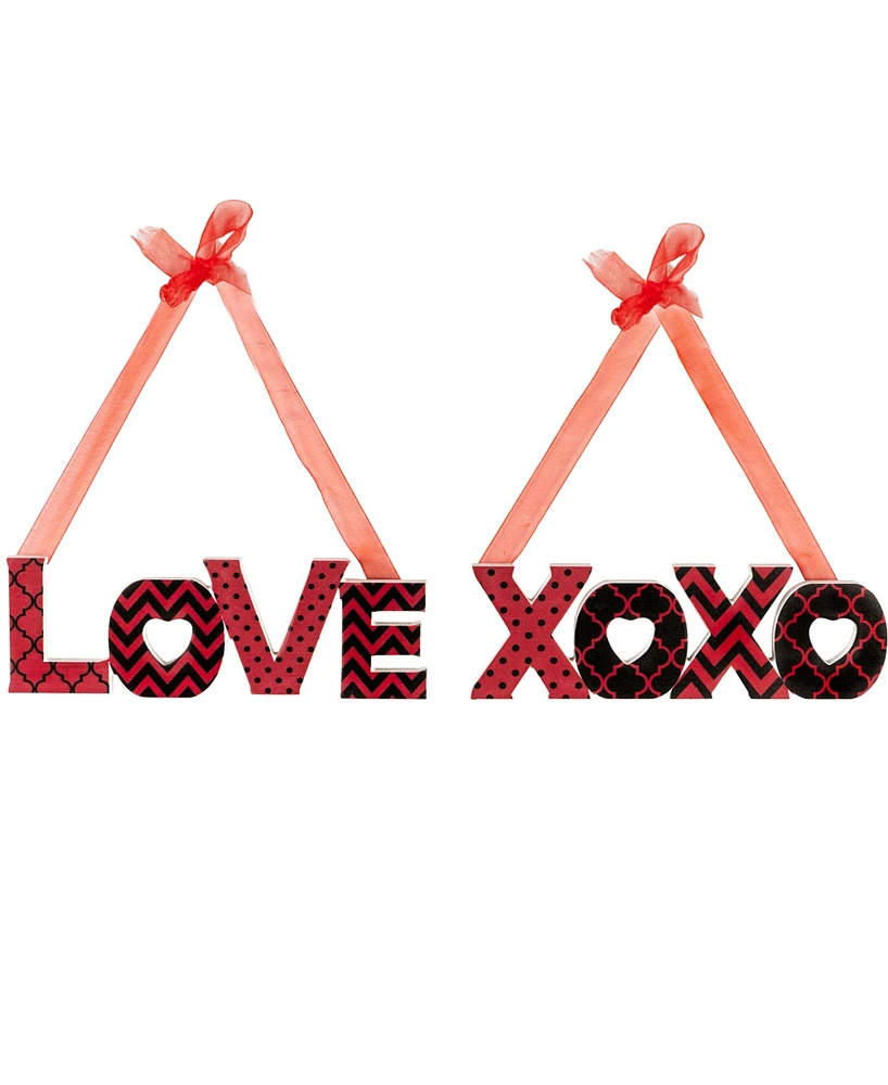 Northlight Wooden "Love" and "Xoxo" Valentine's Day Wall Decorations, 8"