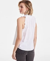 On 34th Women's Ruffled V-Neck Sleeveless Top, Exclusively at Macy's