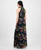 Anne Klein Women's Floral-Print Ruffled Maxi Dress