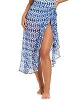 Beyond Control Women's Fine Ikat Chiffon Long Ruffle Pareo