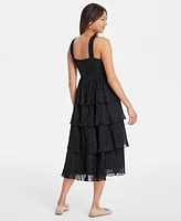 On 34th Women's Printed Smocked Ruffle-Tiered Midi Dress, Exclusively at Macy's