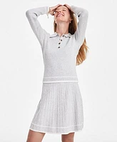 On 34th Womens Tipped Long Sleeve Polo Sweater Tipped Knit Skirt Exclusively At Macys