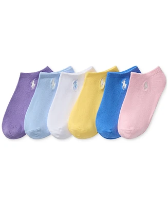 Polo Ralph Lauren Little & Big Girls Classic Solid Low-Cut Socks, 6-Pack