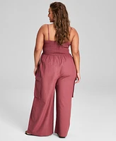 And Now This Trendy Plus Smocked Jumpsuit, Created for Macy's