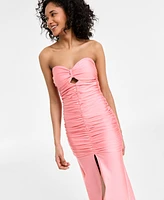 Juniors' Sweetheart Strapless Cutout Gown, Created for Macy's