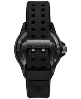 Emporio Armani Men's Automatic Sea Explorer Black Silicone Strap Watch 43mm