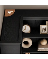 gaomon Corner Bookshelf 72.8in Farmhouse Bookcase Large Bookshelf