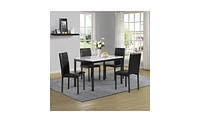 Slickblue 5-Piece Metal Dinette Set with Laminated Table Top for Durable and Stylish Dining