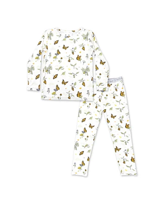 Bellabu Bear Unisex Kids Monarch Butterfly Set of 2 Piece Pajamas