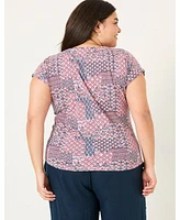 FatFace Womens's Plus Ivy Geo Patch Top