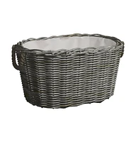 Firewood Basket with Carrying Handles 23.6"x15.7"x11" Gray Willow