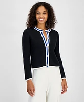 T Tahari Women's Long-Sleeve Button-Up Sweater