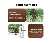 Garden Bench Cushions 2pcs Leaf Pattern 59.1"x19.7"x2.8" Fabric