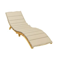 Sun Lounger Cushion Beige 78.7"x27.6"x1.2" Fabric