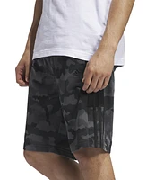 adidas Men's Essentials Regular-Fit 3-Stripes Camouflage 10" Tricot Track Shorts