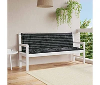 Garden Bench Cushions 2pcs Black Check Pattern 59.1"x19.7"x2.8" Fabric