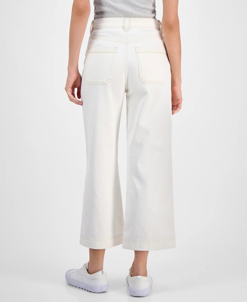 Boss Orange Women's High-Rise Cropped Wide-Leg Jeans
