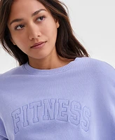 Id Ideology Women's Fitness Crewneck Knit Sweatshirt, Exclusively at Macy's