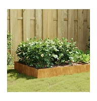Garden Raised Bed 39.4"x39.4"x13.2" Corten Steel