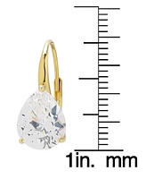 Macy's Lab Grown White Sapphire (5 ct. t.w.) Pear Drop Earrings in 14k Gold Over Sterling Silver