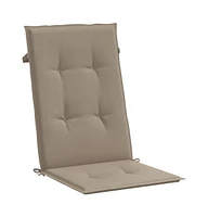 Garden Highback Chair Cushions 4 pcs Taupe 47.2"x19.7"x1.2" Fabric