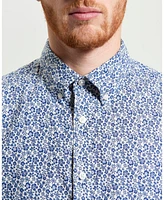 Ben Sherman Men's Mono Floral Print Long Sleeve Shirt