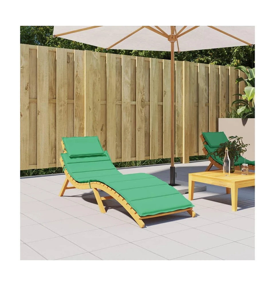 Sun Lounger Cushion Green 73.2"x22.8"x1.6" Oxford Fabric