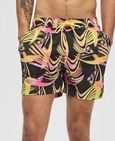 Mode of One Men's Nostalgic Movement Swim Trunks with Boxer Brief Liner, Exclusively at Macy's