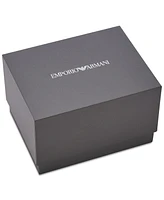 Emporio Armani Men's Black Leather Strap Watch 39mm Gift Set