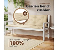 Garden Bench Cushion Beige 59.1"x(19.7"+19.7")x2.8" Oxford Fabric