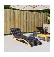 vidaXL Sun Lounger Cushion Black Check Pattern Oxford Fabric