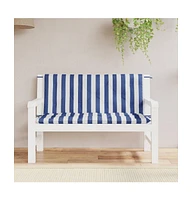 Garden Bench Cushions 2pcs Blue&White Stripe 47.2"x19.7"x2.8" Fabric