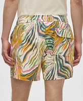 Mode of One Men's Retro Wave Regular-Fit Printed Swim Trunks, Exclusively at Macy's