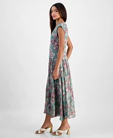 Lucky Brand Women's Pleated Button Down Midi Dress