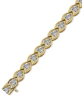 Diamond Heart Tennis Bracelet (1/2 ct. t.w.) in 14k Gold-Plated Sterling Silver