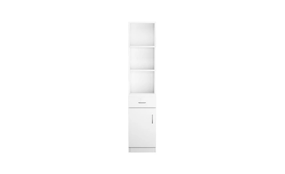 Slickblue 5-Compartment, 1-Drawer, 1-Door Barber Cabinet for Organized Salon Storage