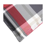 vidaXL Deck Chair Cushion Red Check Pattern (29.5"+41.3")x19.7"x1.6"
