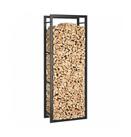 Firewood Rack Matt Black 19.7"x11"x52" Steel