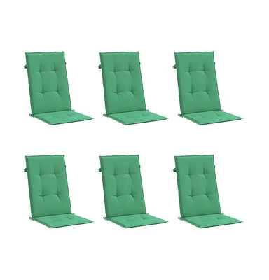 vidaXL Garden Highback Chair Cushions 6 pcs Green 47.2"x19.7"x1.2" Fabric