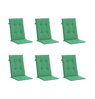 vidaXL Garden Highback Chair Cushions 6 pcs Green 47.2"x19.7"x1.2" Fabric