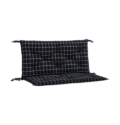 Garden Bench Cushions 2pcs Black Check Pattern 39.4"x19.7"x2.8" Fabric