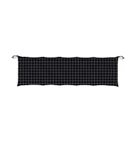 Garden Bench Cushions 2 pcs Black Check Pattern Oxford Fabric