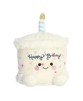 Aurora Small Party Sized Happy B'Day Cake Palm Pals Adorable Plush Toy White 6.5"