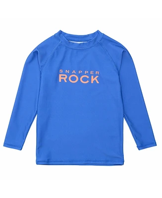 Snapper Rock Little Boys Azure Blue Sustainable Ls Rash Top