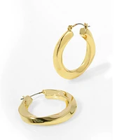 Steve Madden Woven Twist Medium Hoop Earrings