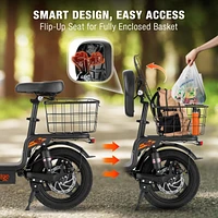 Er Kang Electric Scooter with Seat, 550W Peak Motor E-Scooter Adults, Foldable Scooters for Commute Up to 25 Miles Range, 14” Pneumatic Tire fo