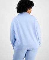 And Now This Trendy Plus Quarter-Zip Scuba Knit Pullover